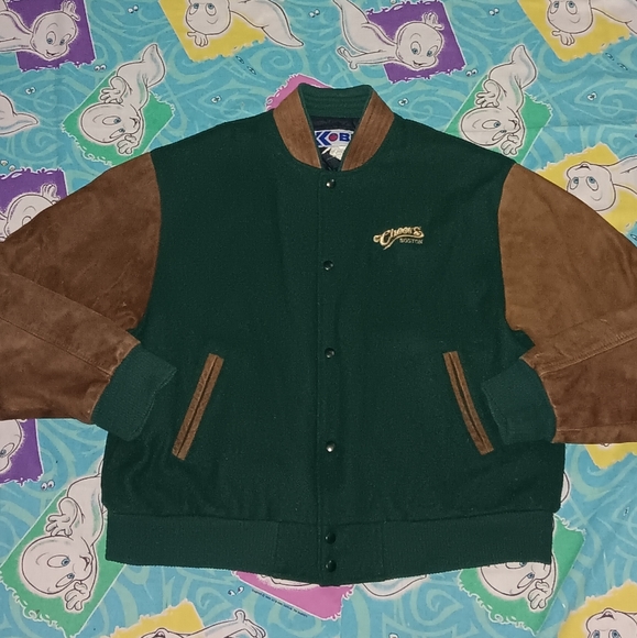 90s Cheers Boston Wool & Genuine Leather Vintage Varsity Jacket Coar